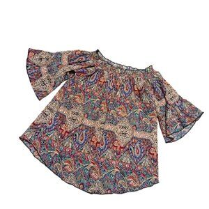 Muche & Muchette Bell Sleeve Off Shoulder Blouse Ladies One Size Bohemian Fit
